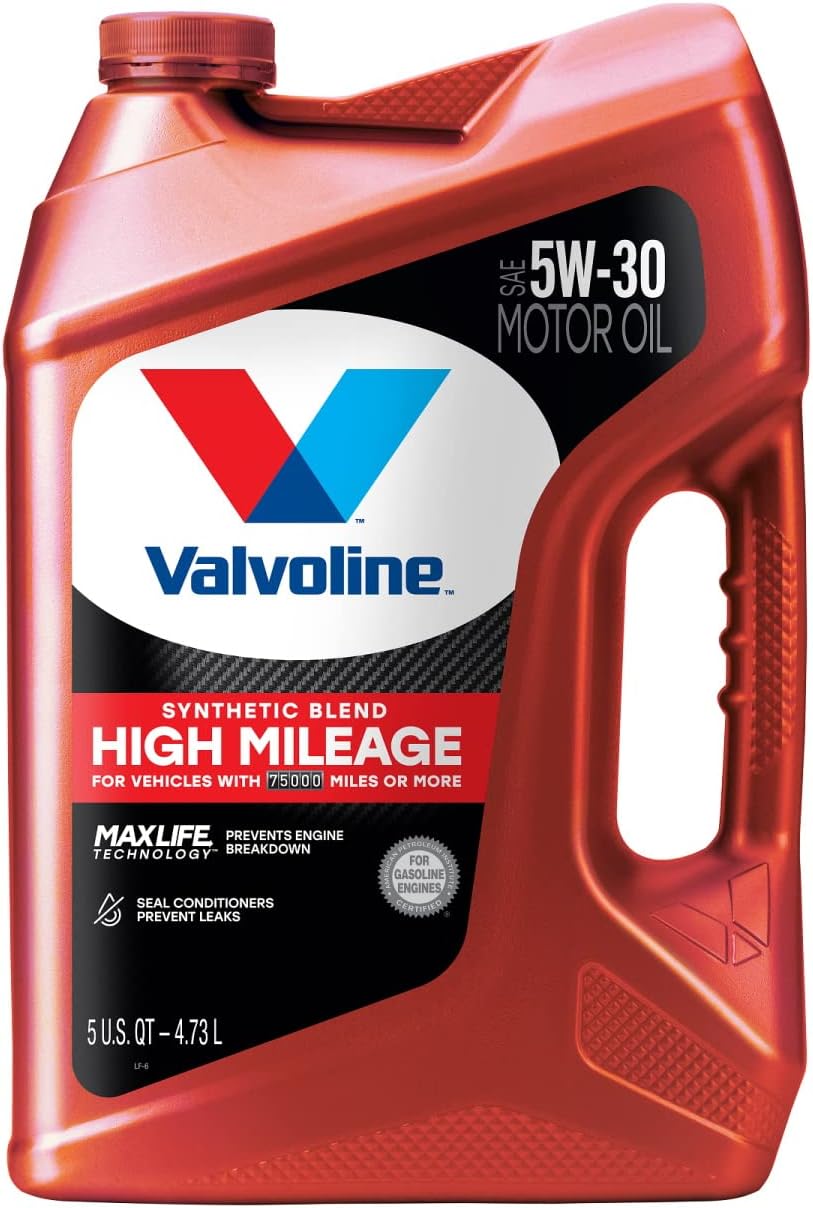 Valvoline High Mileage with MaxLife Technology SAE 5W-30 Synthetic Blend Motor Oil 5 QT