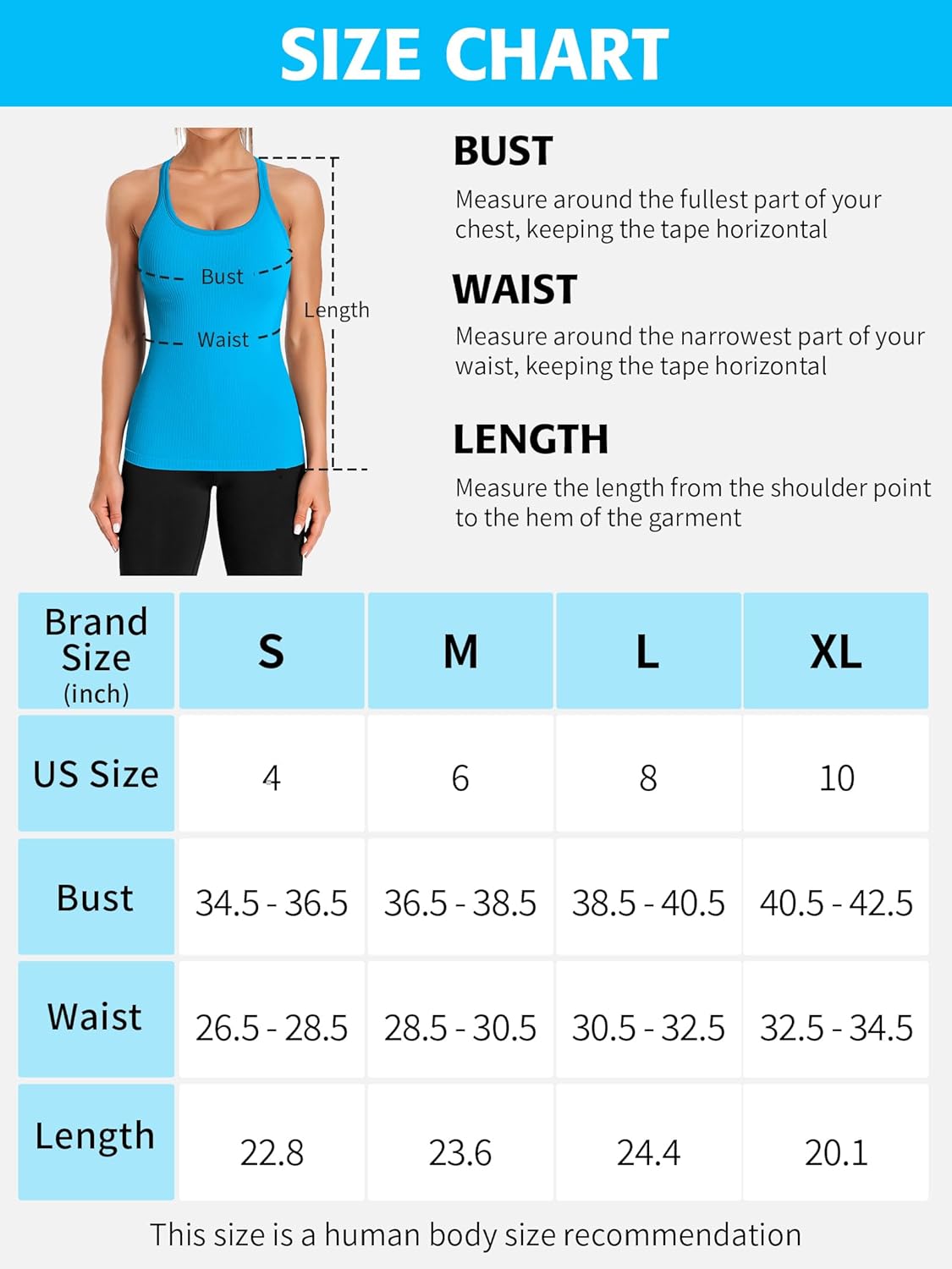 ATTRACO Ribbed Workout Tank Tops for Women with Built in Bra Tight Racerback Scoop Neck Athletic Top