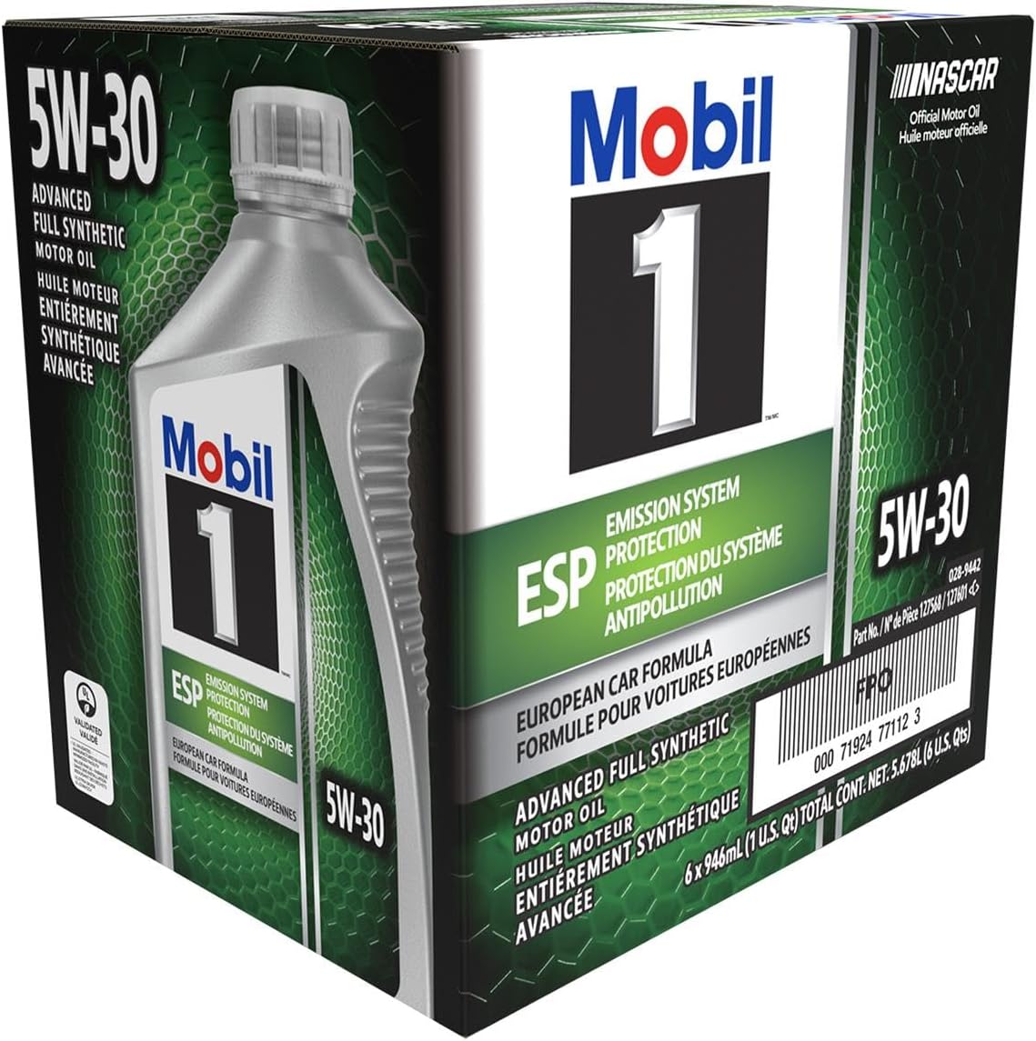 Mobil 1 124044 ESP Formula Engine Oil 5W30 1 Quart Bottles Set of 6