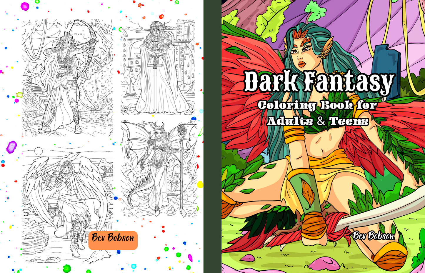 Dark Fantasy : Coloring Book with Mythical Creatures Women for Adults & Teens